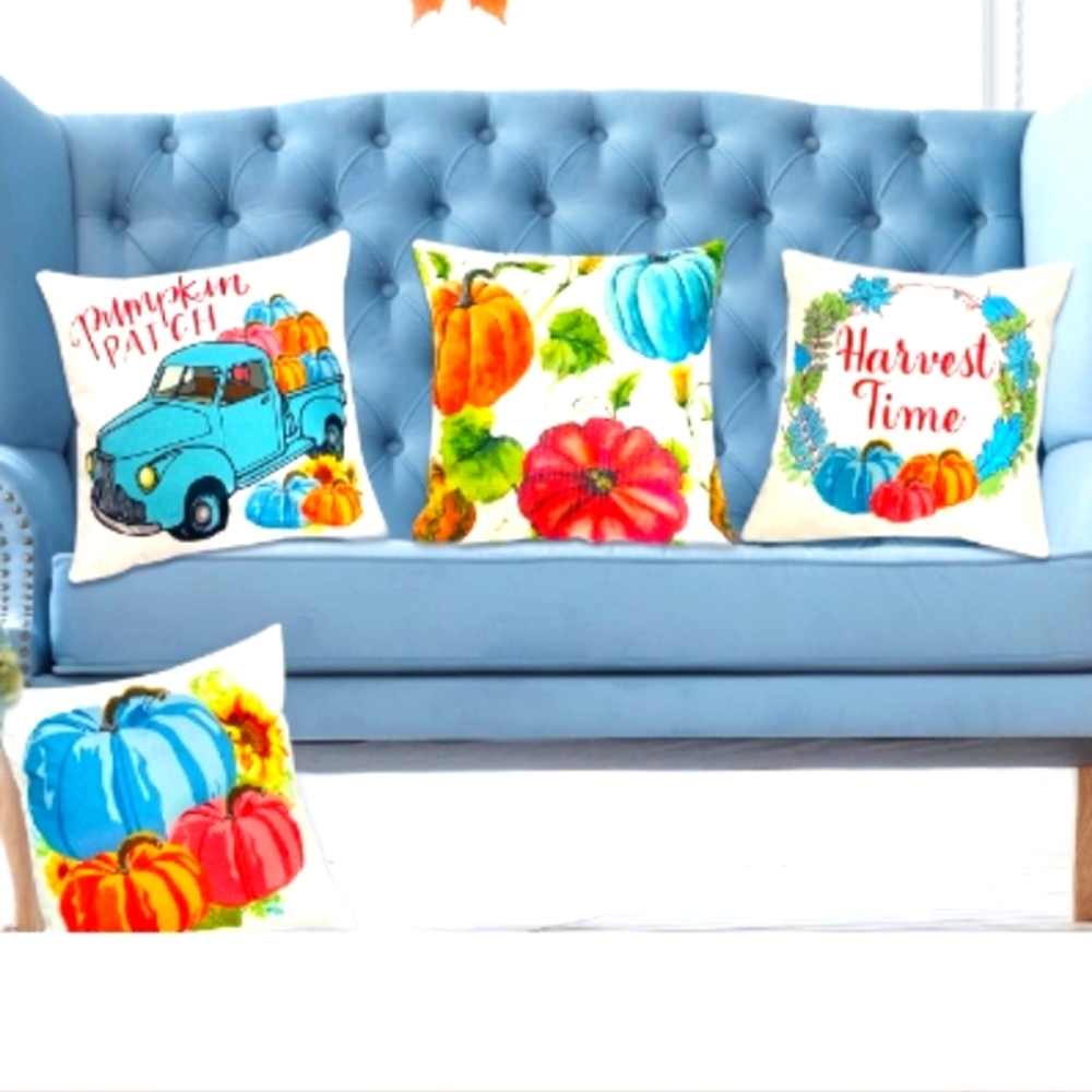 4 Blue Truck Harvest Durable throw covers